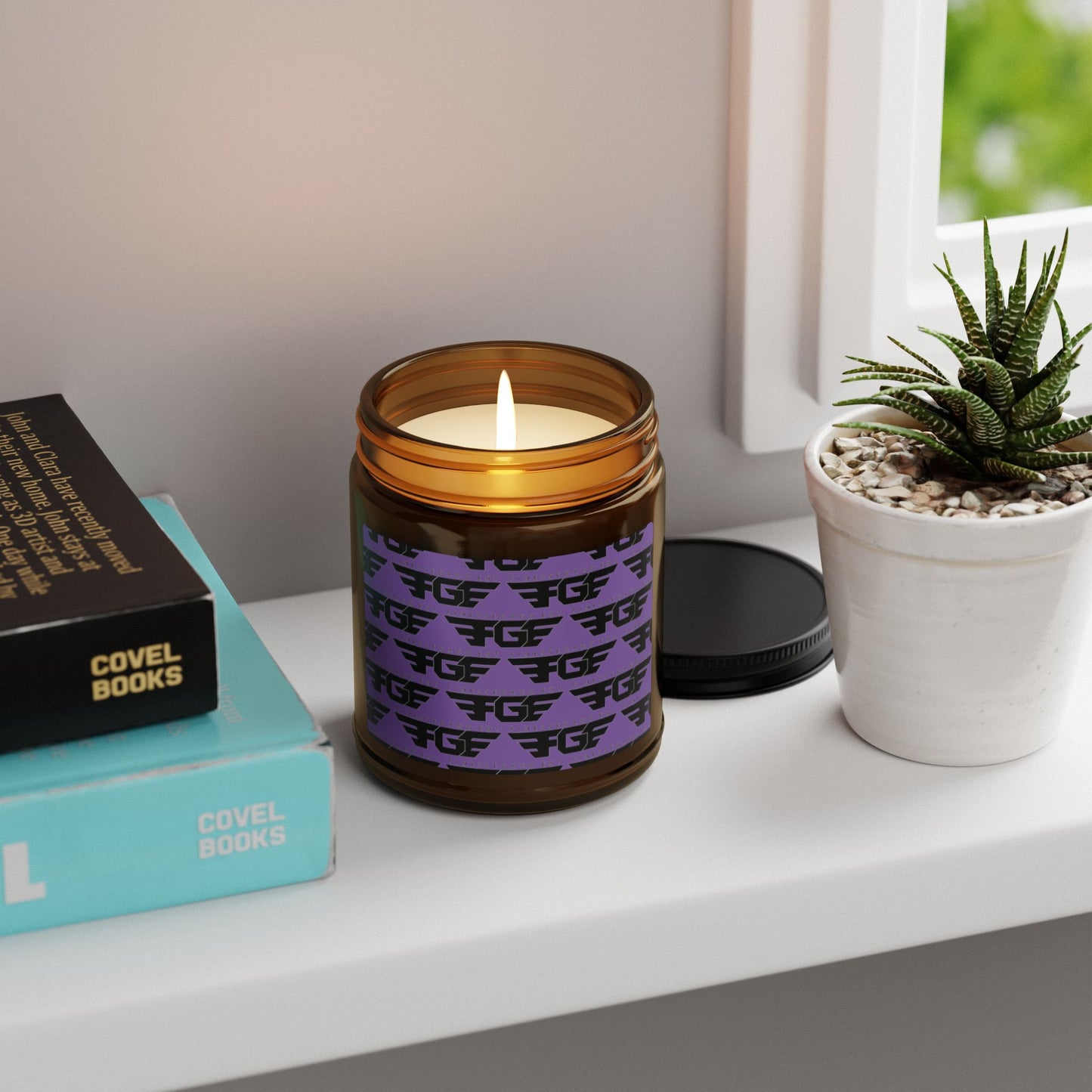 Vibrant FGE Scented Soy Candle in Amber Jar, Relaxing Aromatherapy Gift, Home Decor, Eco-Friendly Candle, Perfect for Birthdays, Holidays