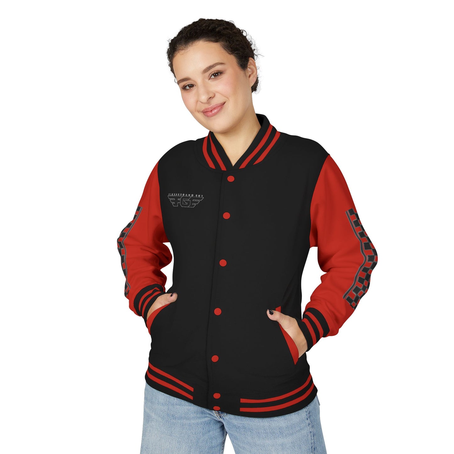 Stylish FGE Unisex Heavyweight Letterman Jacket with Bold Pattern - Perfect for Sports Fans, Casual Wear, College Events, Gifts & Celebrations