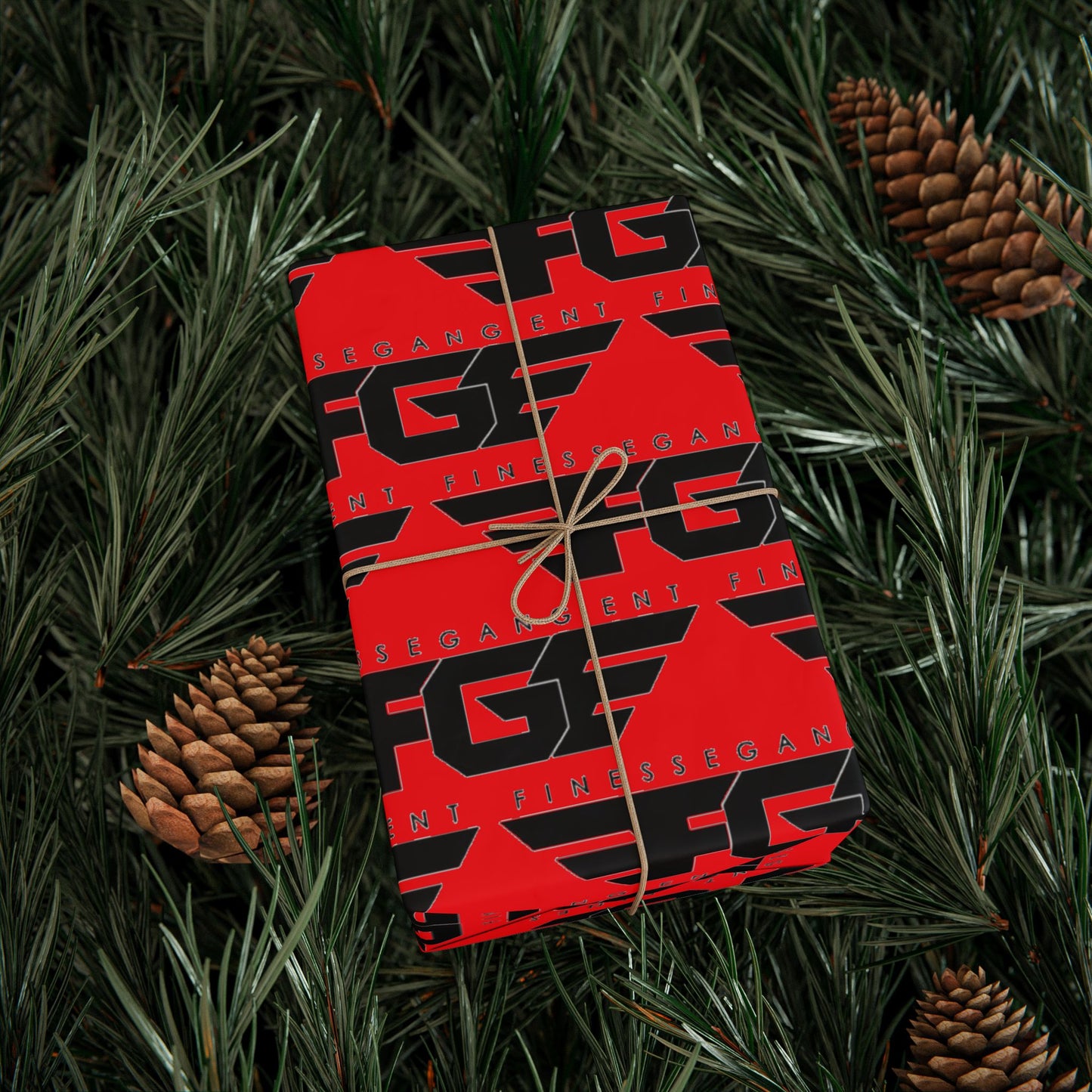 Bold RED FGE Geometric Wrapping Paper – Unique Gift Wrap for All Occasions, Birthday, Holiday, Wedding, Eco-Friendly Packaging
