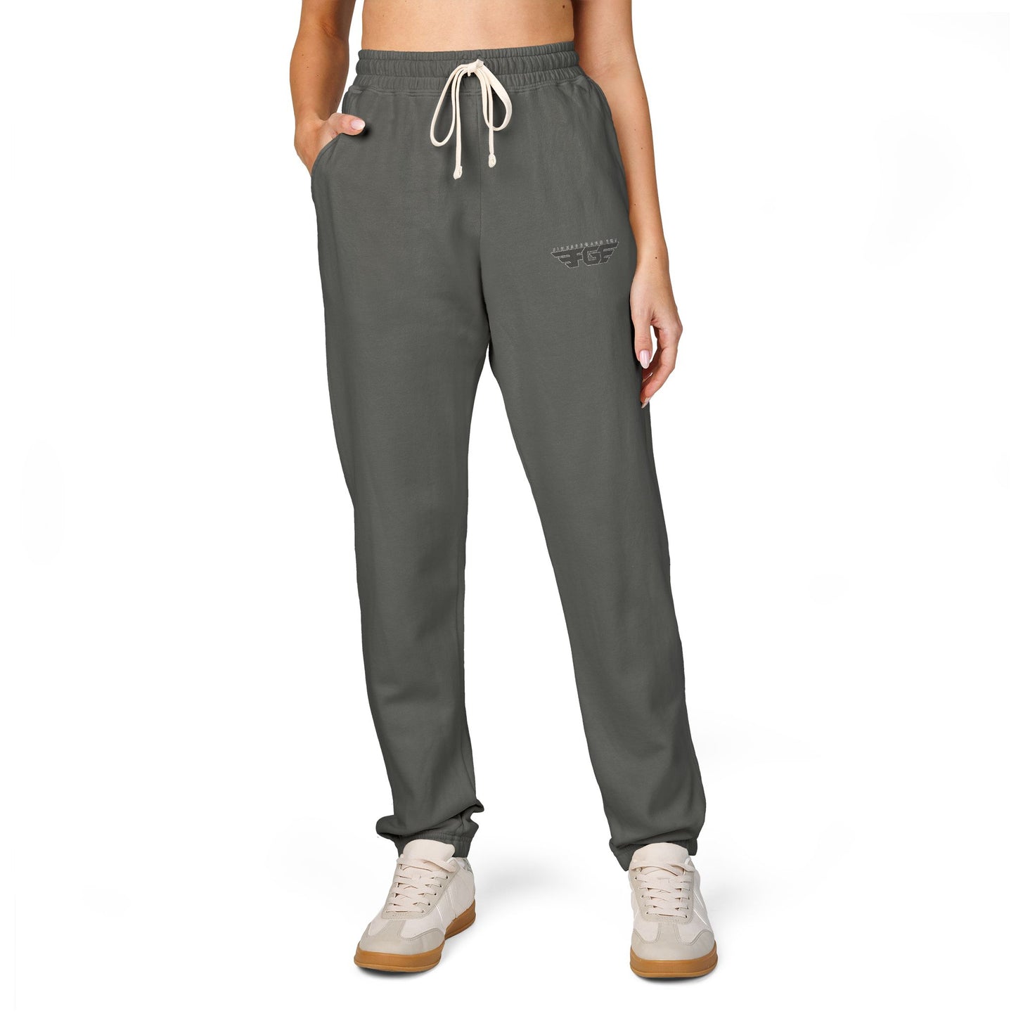 Comfy FGE Garment-Dyed Fleece Sweatpants - Unisex Loungewear, Ideal for Relaxation, Cozy Evenings, Casual Outings, Gift for Him/Her