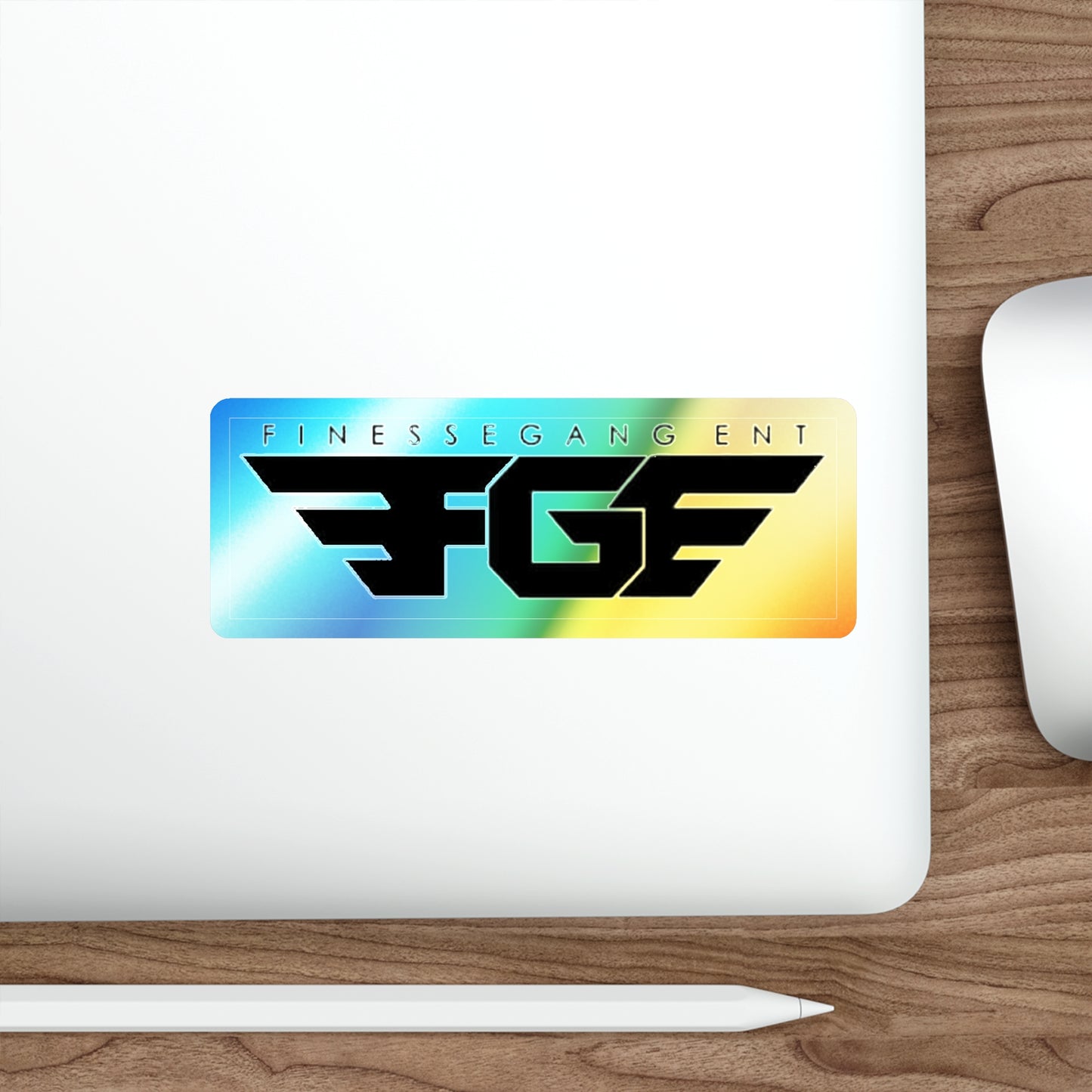 Holographic FGE Die-cut Stickers - Vibrant Skateboard Decals, Custom Stickers for FGE Fans, Trendy Art for Laptops & Water Bottles, Perfect Gift