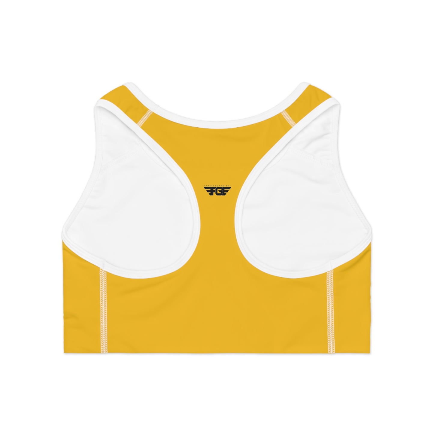 YELLOW FGE Athletic Sports Bra - Stylish Activewear for Fitness Enthusiasts, Gym, Yoga, Running, Team Sports