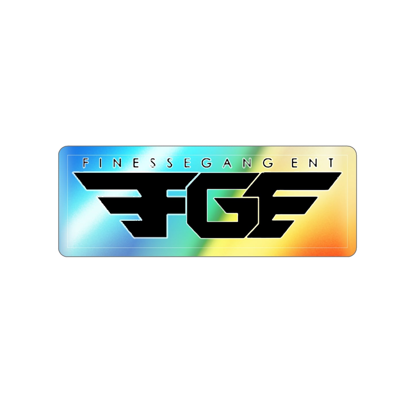 Holographic FGE Die-cut Stickers - Vibrant Skateboard Decals, Custom Stickers for FGE Fans, Trendy Art for Laptops & Water Bottles, Perfect Gift