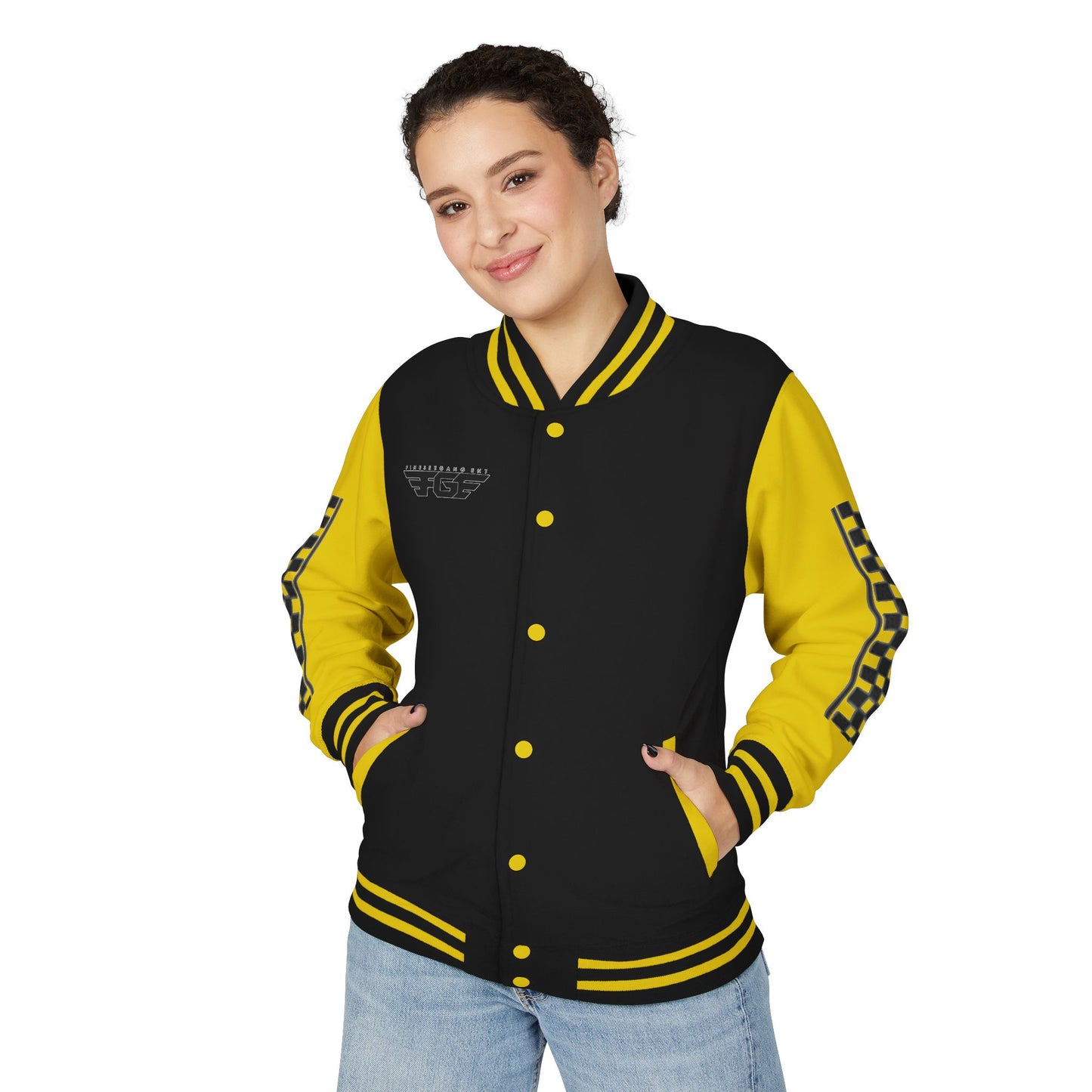 Stylish FGE Unisex Heavyweight Letterman Jacket with Bold Pattern - Perfect for Sports Fans, Casual Wear, College Events, Gifts & Celebrations