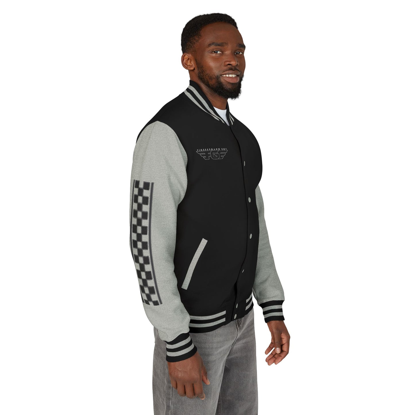 Stylish FGE Unisex Heavyweight Letterman Jacket with Bold Pattern - Perfect for Sports Fans, Casual Wear, College Events, Gifts & Celebrations