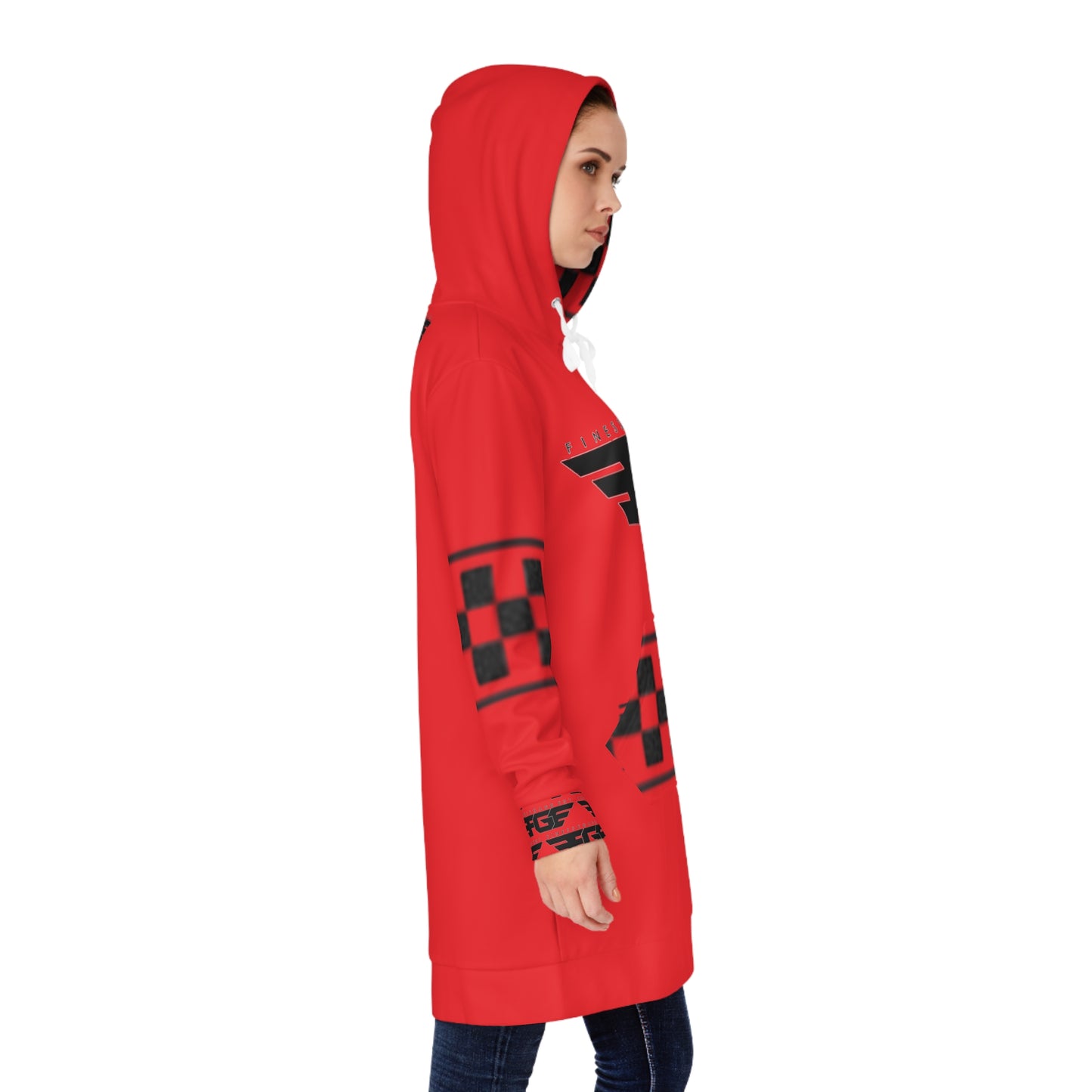 Stylish FGE Women's Hoodie Dress with Unique Graphic Design | Casual Apparel, Loungewear, Gift for Her, Athleisure, Trendy Fashion