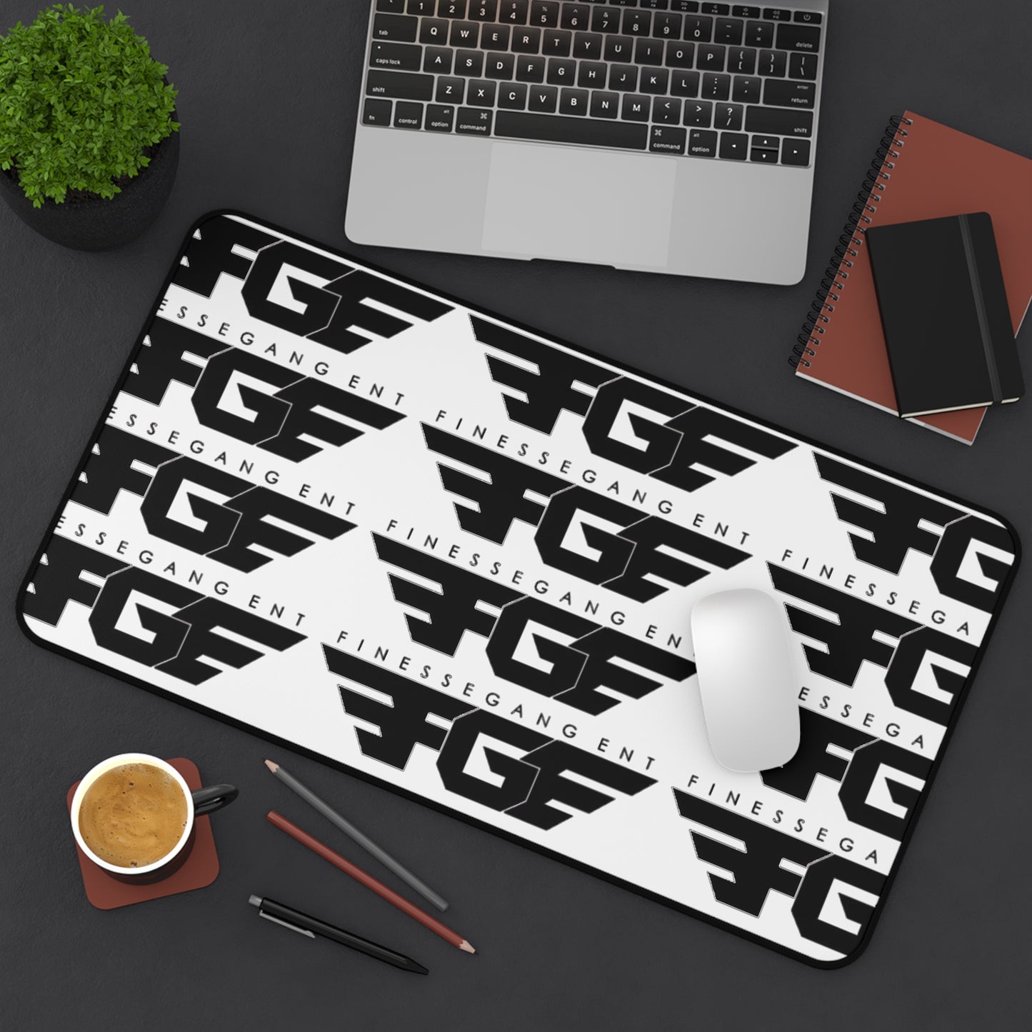 Stylish Desk Mat with Finesse Gang Logo, Office Decor, Gaming Mouse Pad, Desk Accessories, Modern Home Office, Unique Gift