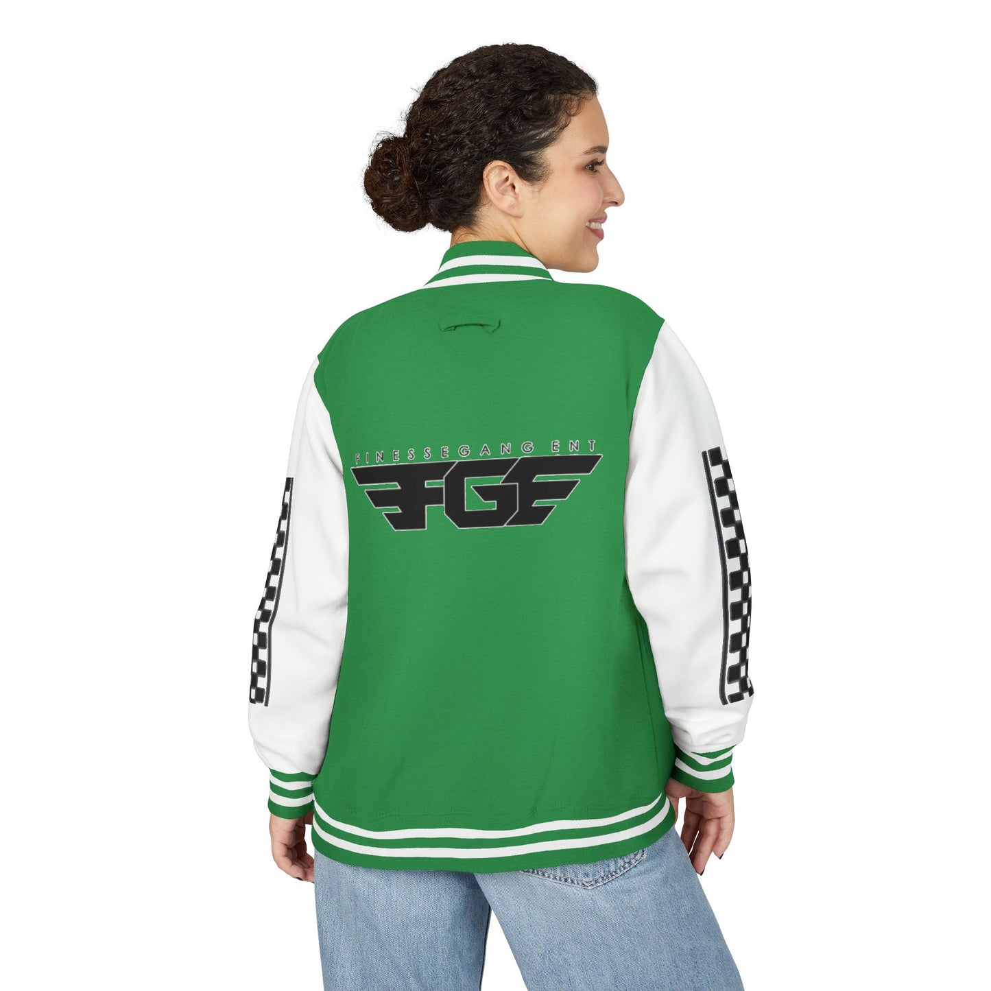 Stylish FGE Unisex Heavyweight Letterman Jacket with Bold Pattern - Perfect for Sports Fans, Casual Wear, College Events, Gifts & Celebrations