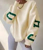 OEM Customized Logo Wholesale Fall Women Clothing Casual Long Sleeve Letter Printed Basic Pullover Sweatshirts