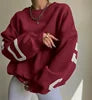 OEM Customized Logo Wholesale Fall Women Clothing Casual Long Sleeve Letter Printed Basic Pullover Sweatshirts