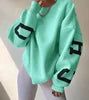 OEM Customized Logo Wholesale Fall Women Clothing Casual Long Sleeve Letter Printed Basic Pullover Sweatshirts