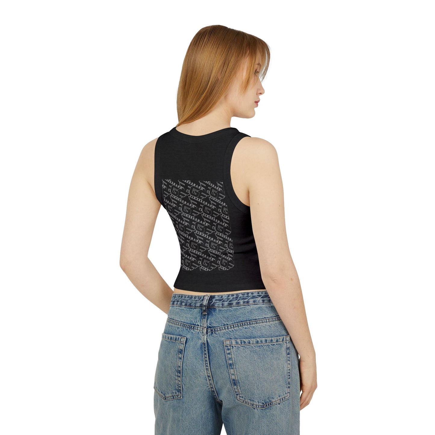 FGE Women’s Micro Rib Racer Tank Top - Finessé Agent Graphic Tee for Casual Style