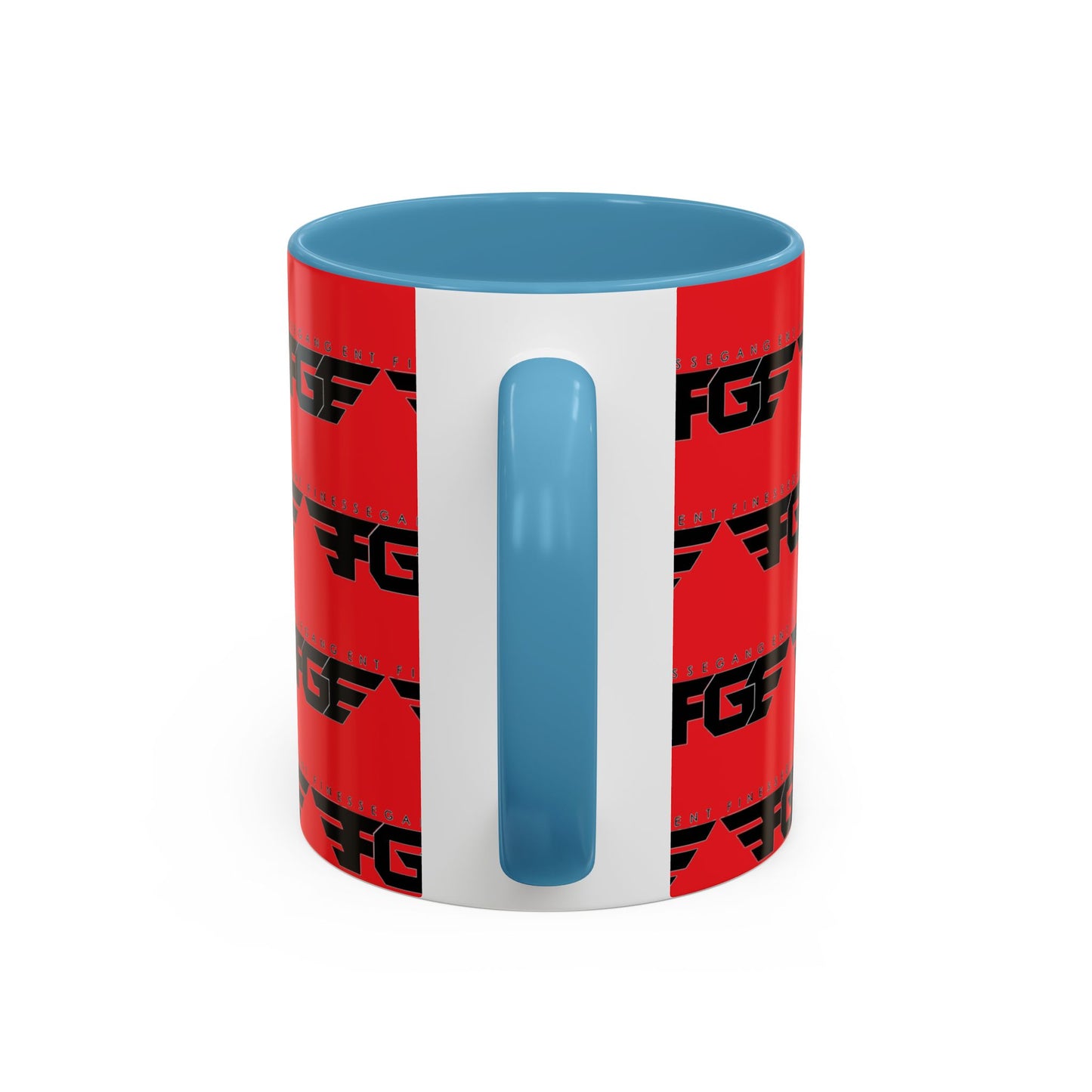 FGE Accent Coffee Mug — Bold Red & Black FGF Logo Pattern (11/15oz)