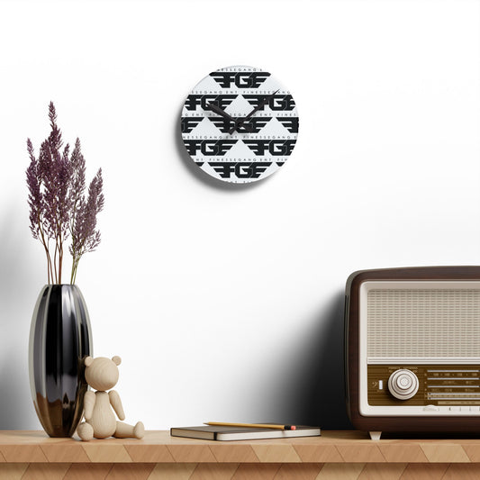 Stylish FGE Acrylic Wall Clock with Unique Graphic Design, Modern Home Decor, Minimalist Wall Art, Gift for Music Lovers, Unique Timepiece