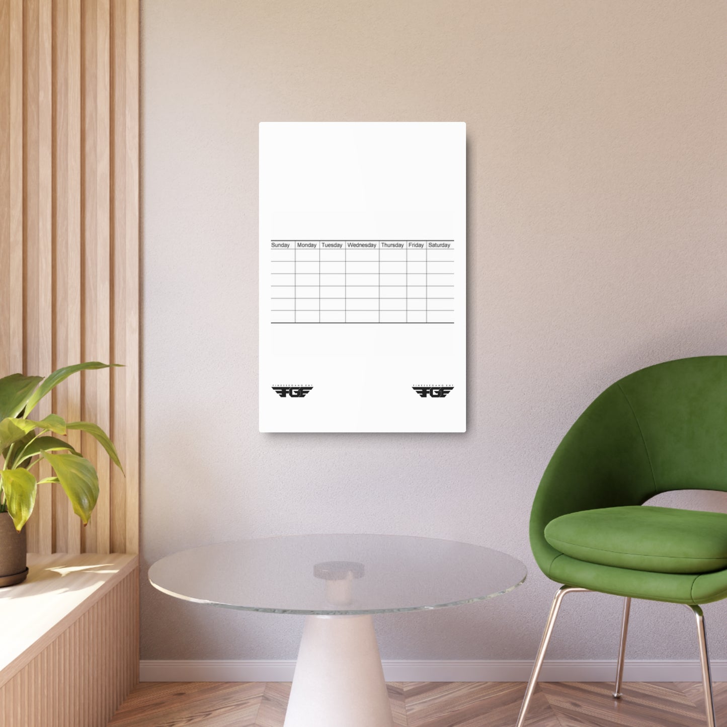 Weekly FGE Planner Metal Sign – Magnetic Dry Erase Calendar Wall Board