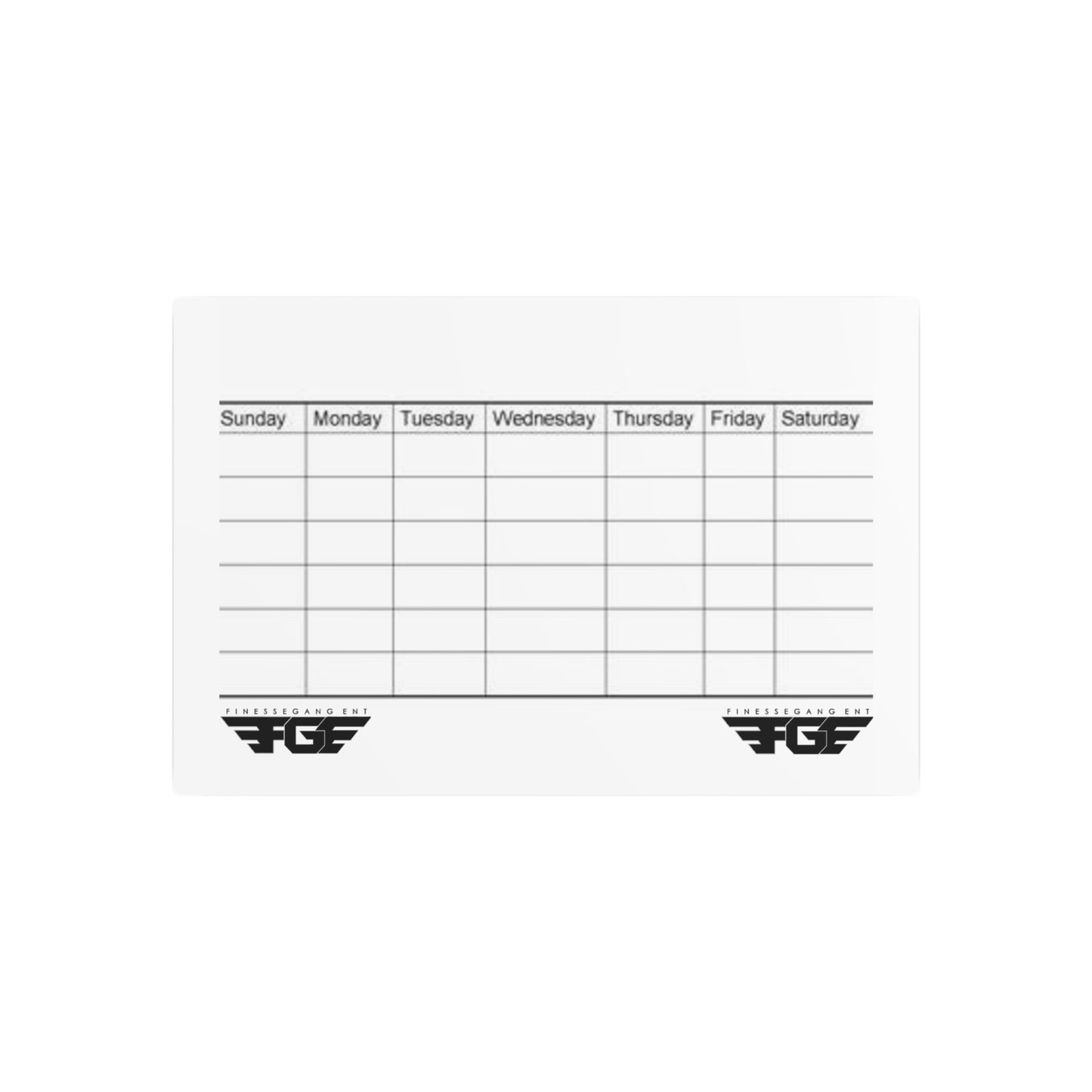 Weekly FGE Planner Metal Sign – Magnetic Dry Erase Calendar Wall Board