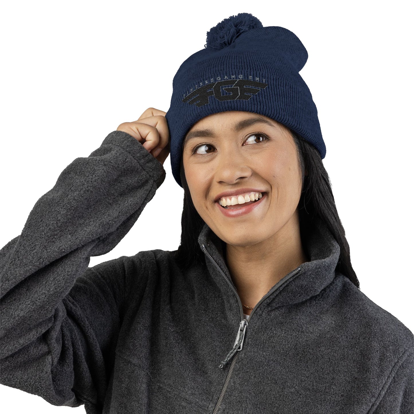 FGE Pom-Pom Knit Cap (Embroidery)