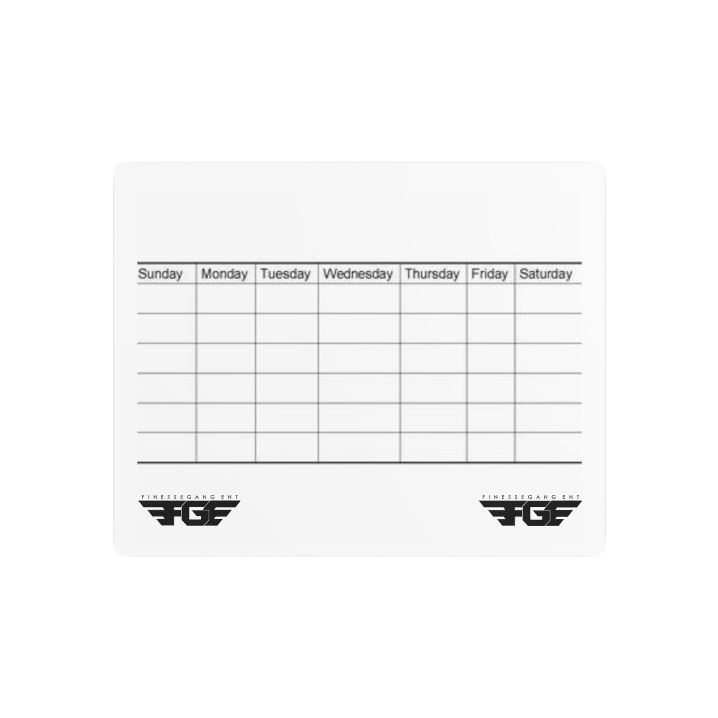 Weekly FGE Planner Metal Sign – Magnetic Dry Erase Calendar Wall Board