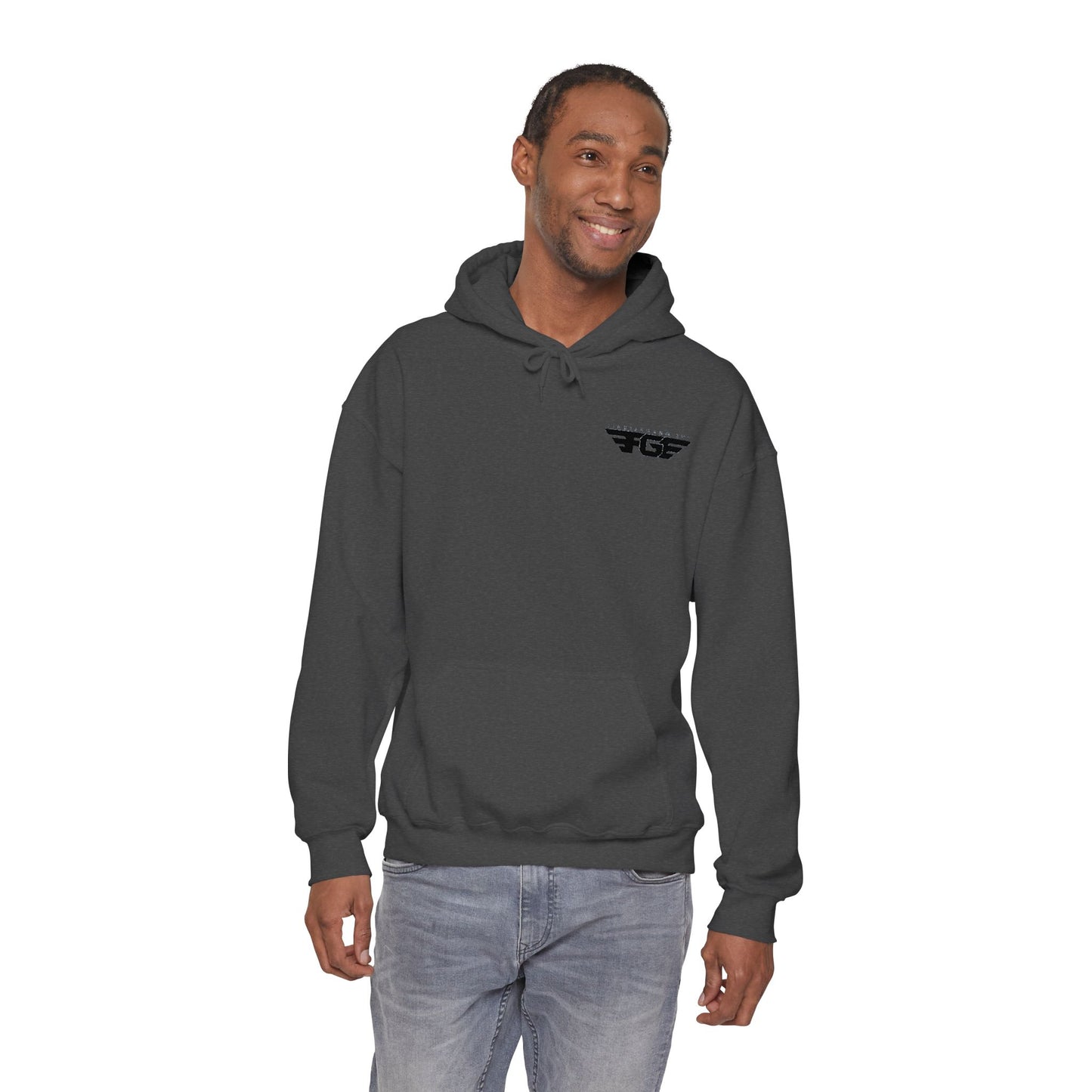 FGE Minimal Hoodie — Small Chest Emblem Sweatshirt