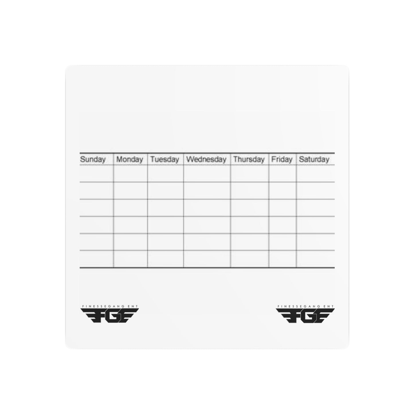 Weekly FGE Planner Metal Sign – Magnetic Dry Erase Calendar Wall Board