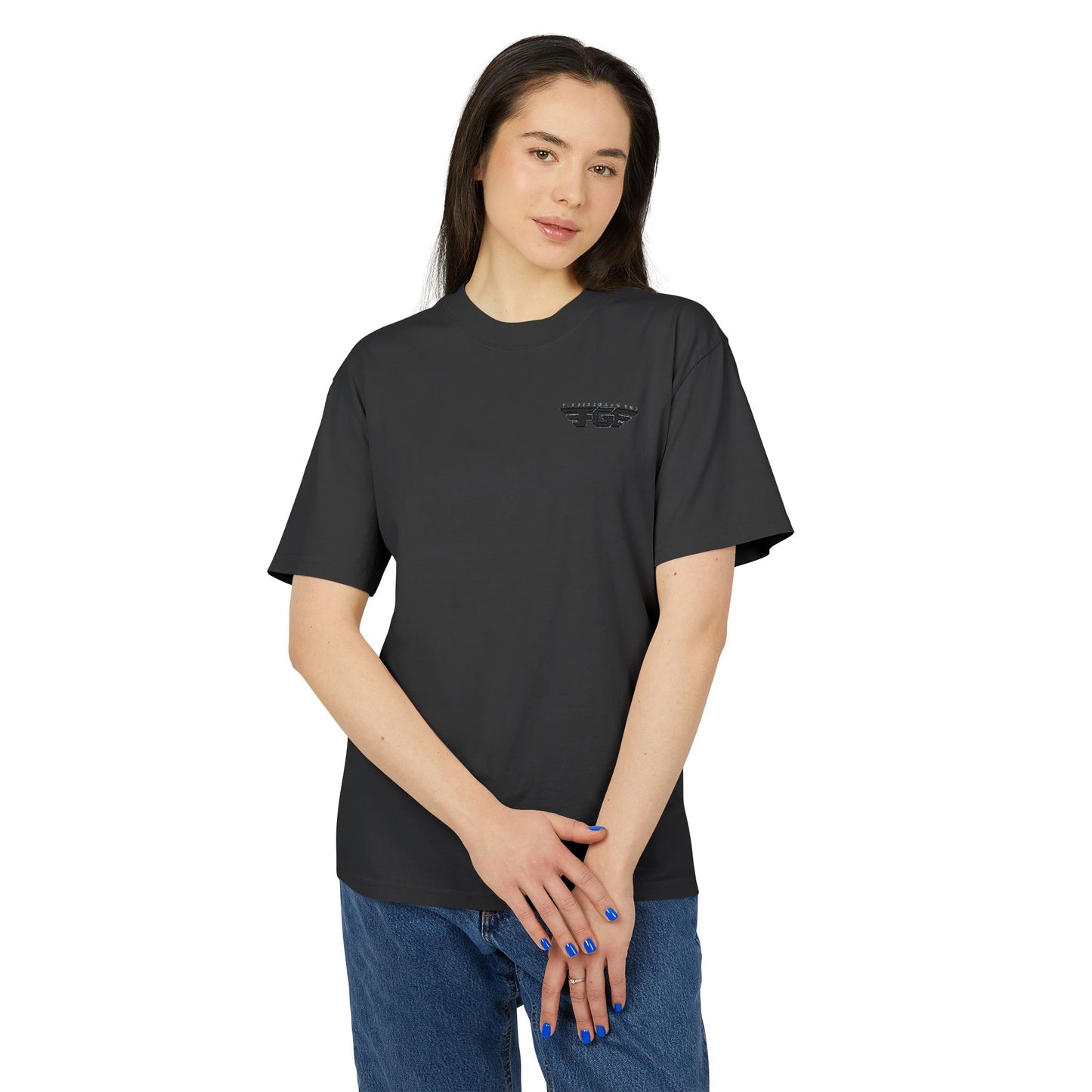 FGE Vintage Minimalist Wing Logo Tee — Small Chest Graphic T-Shirt