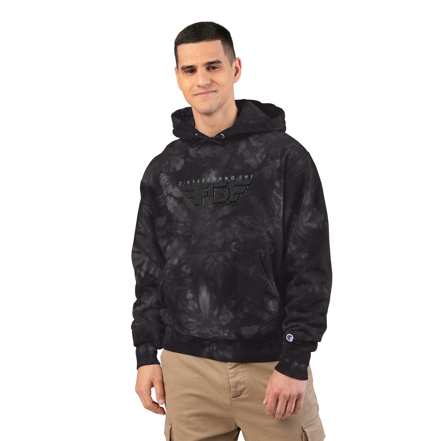FGE Champion Embroidered Tie-Dye Hoodie for Unisex Style