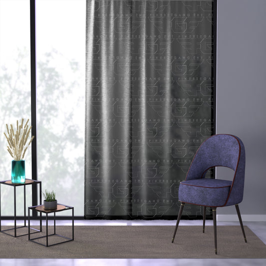 FGE Elegant Black Sheer Window Curtain with Minimalist Design