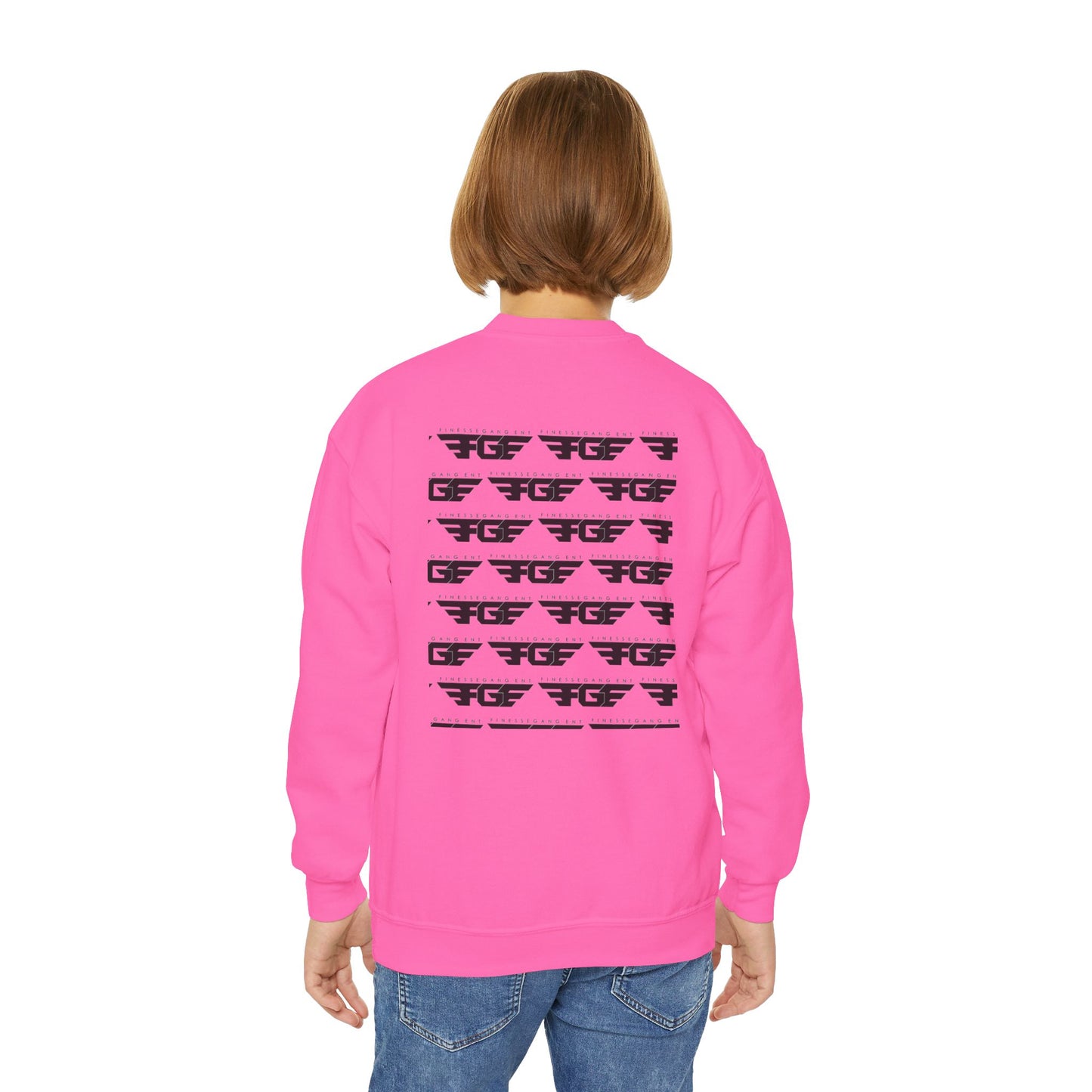 FGE Youth Crewneck Sweatshirt - Retro Flight Wing Logo Graphic