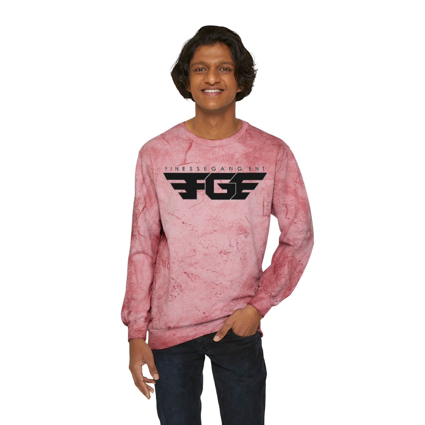 FGE Unisex Marble Color Blast Crewneck Sweatshirt - Trendy Streetwear for Everyday Comfort