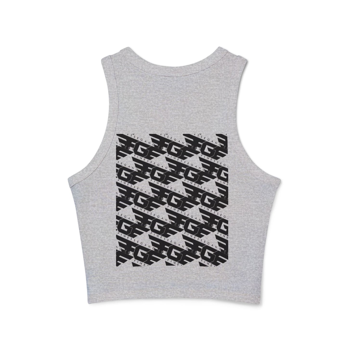 FGE Women’s Micro Rib Racer Tank Top - Finessé Agent Graphic Tee for Casual Style