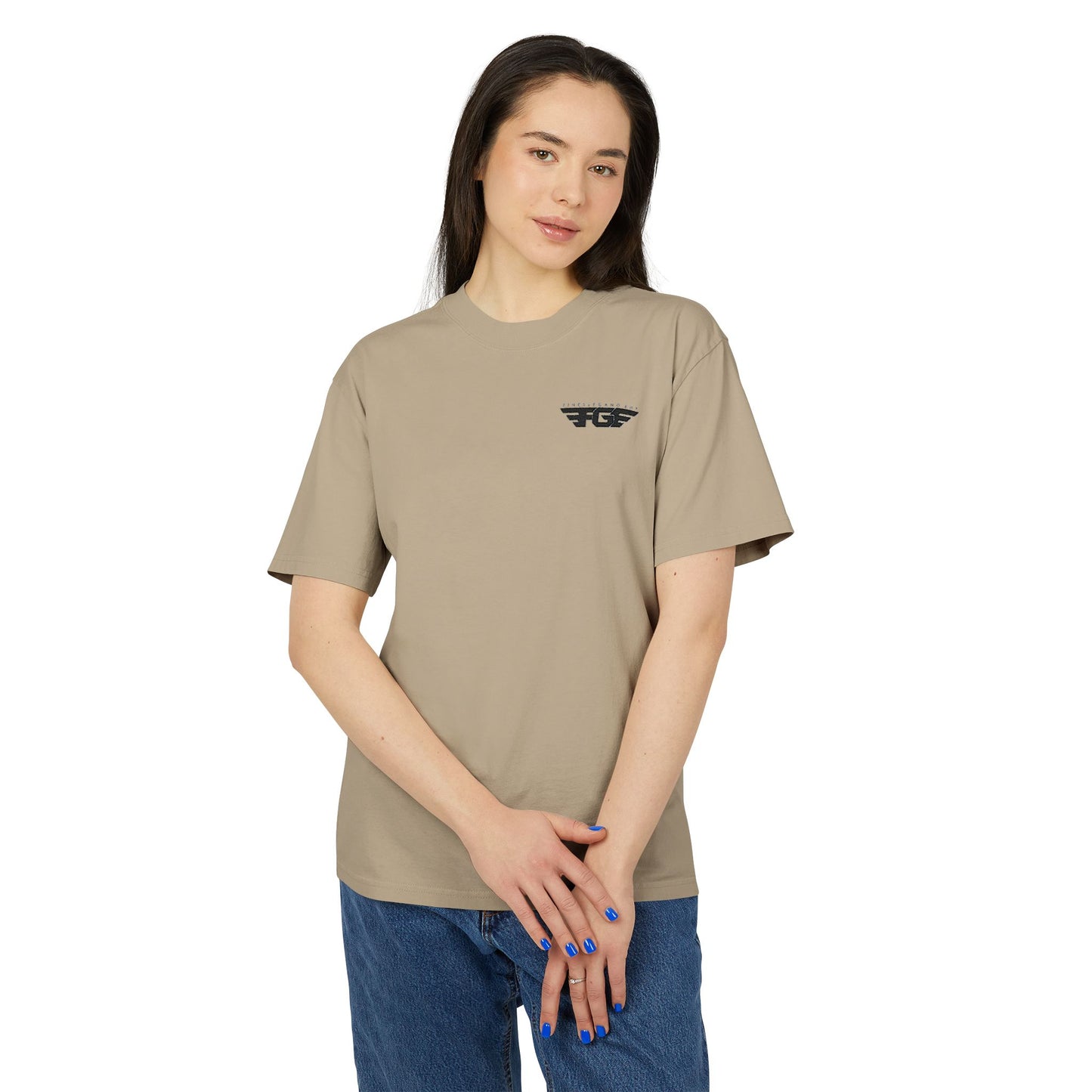 FGE Vintage Minimalist Wing Logo Tee — Small Chest Graphic T-Shirt