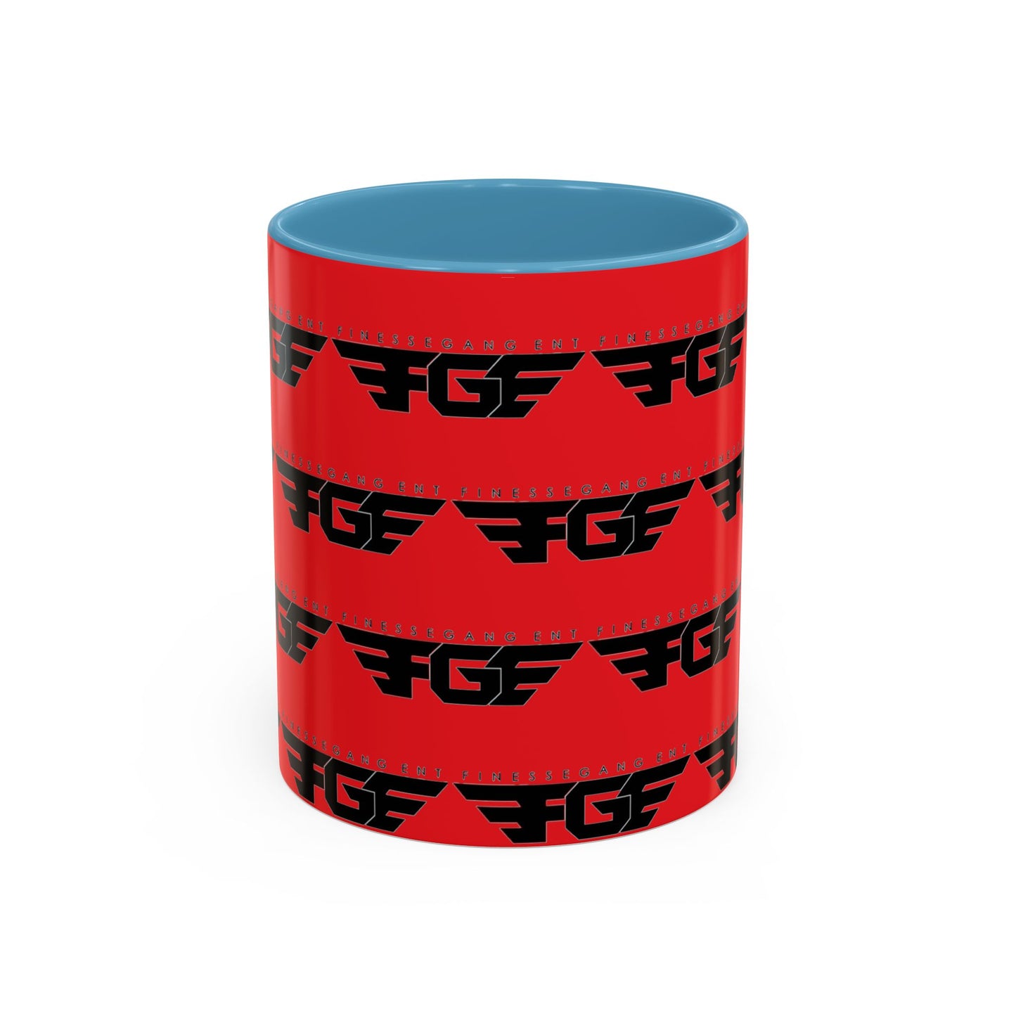 FGE Accent Coffee Mug — Bold Red & Black FGF Logo Pattern (11/15oz)
