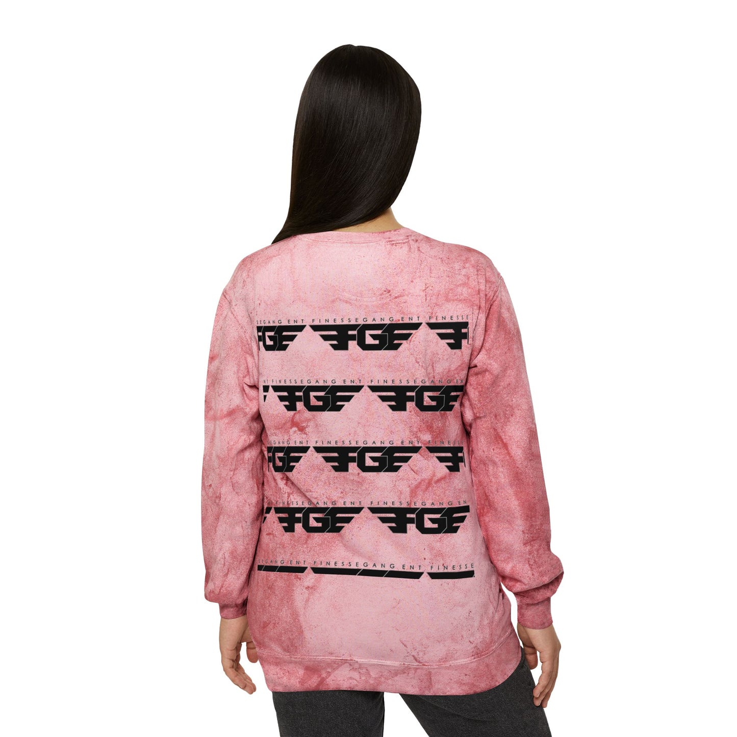 FGE Unisex Marble Color Blast Crewneck Sweatshirt - Trendy Streetwear for Everyday Comfort