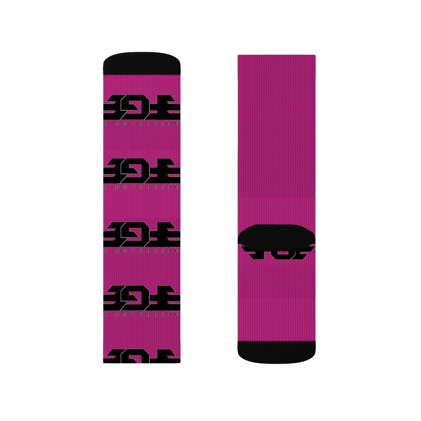 FGE Magenta Logo Sublimation Socks - Bold Branded Crew Socks