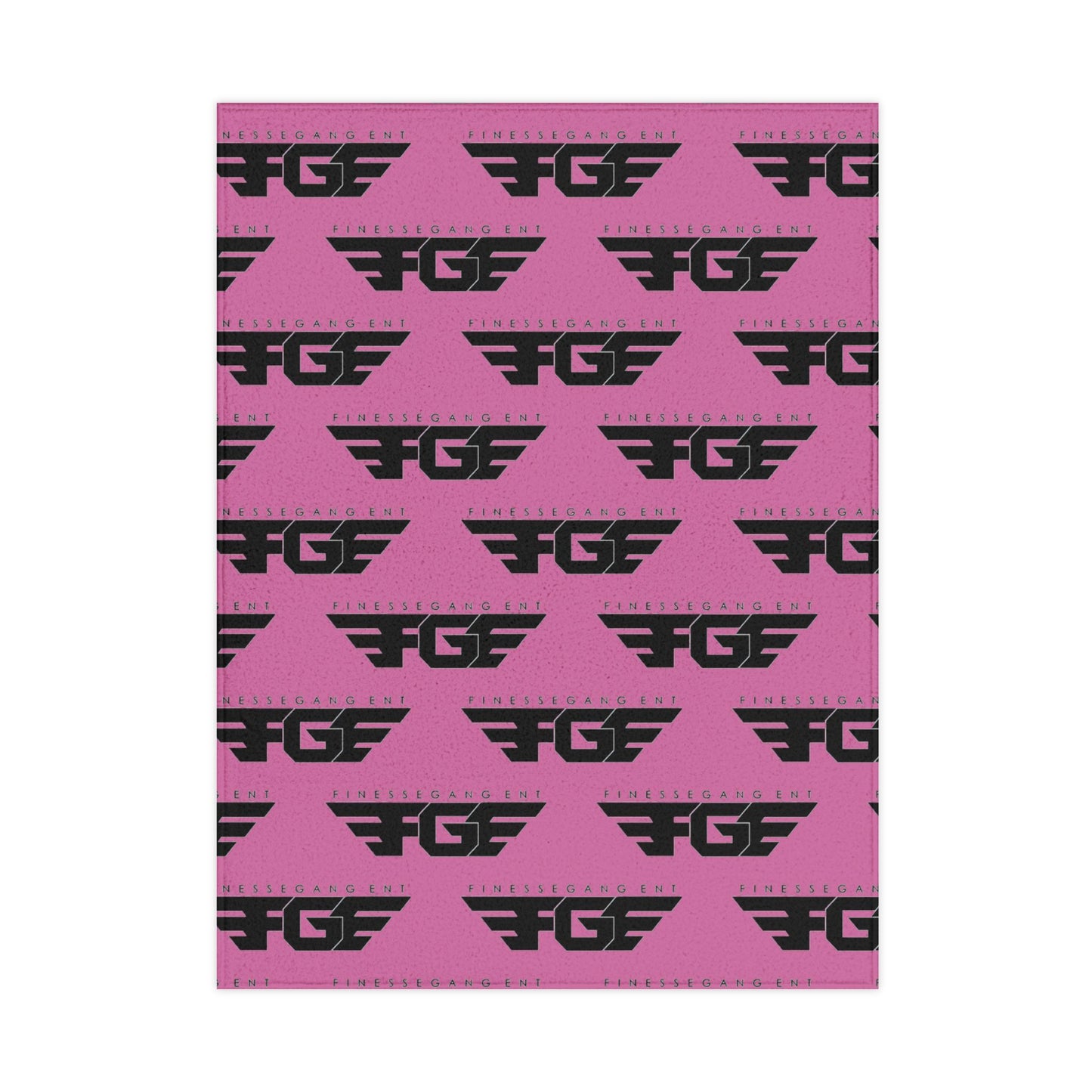 FGE Toddler Blanket — Monochrome Winged Logo Pattern Cozy Baby Throw