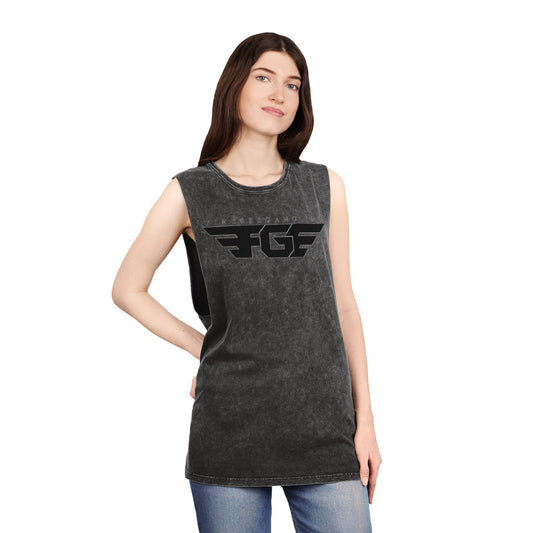 FGE Unisex Stonewash Graphic Tank Top - Retro Vintage Style