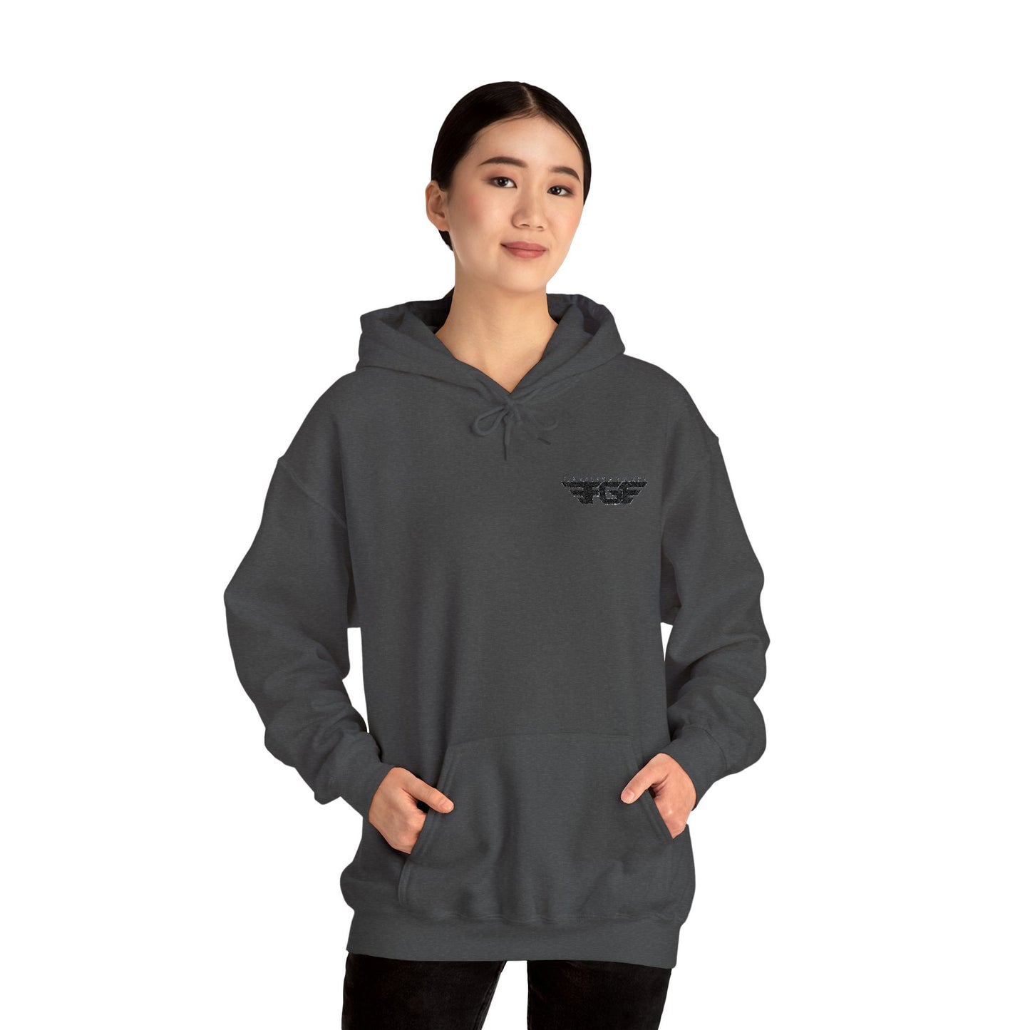 FGE Minimal Hoodie — Small Chest Emblem Sweatshirt
