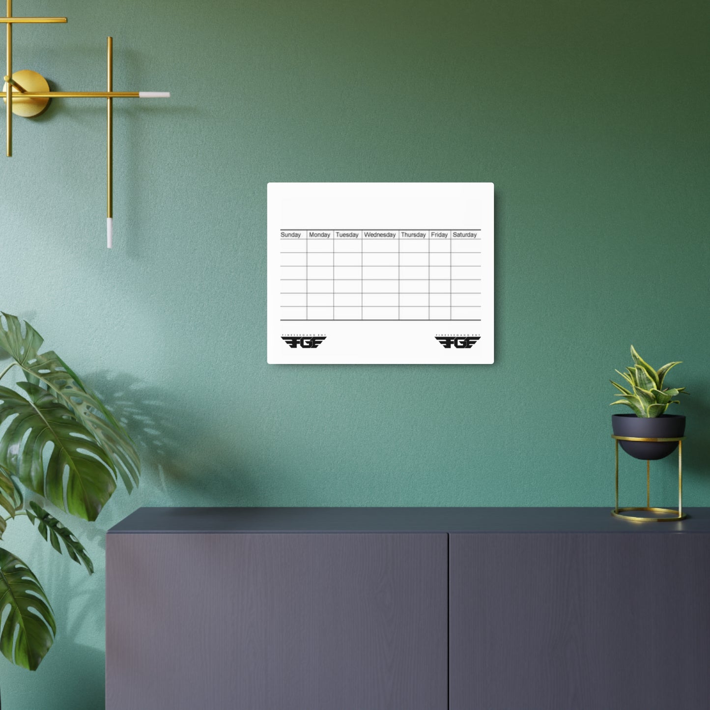Weekly FGE Planner Metal Sign – Magnetic Dry Erase Calendar Wall Board