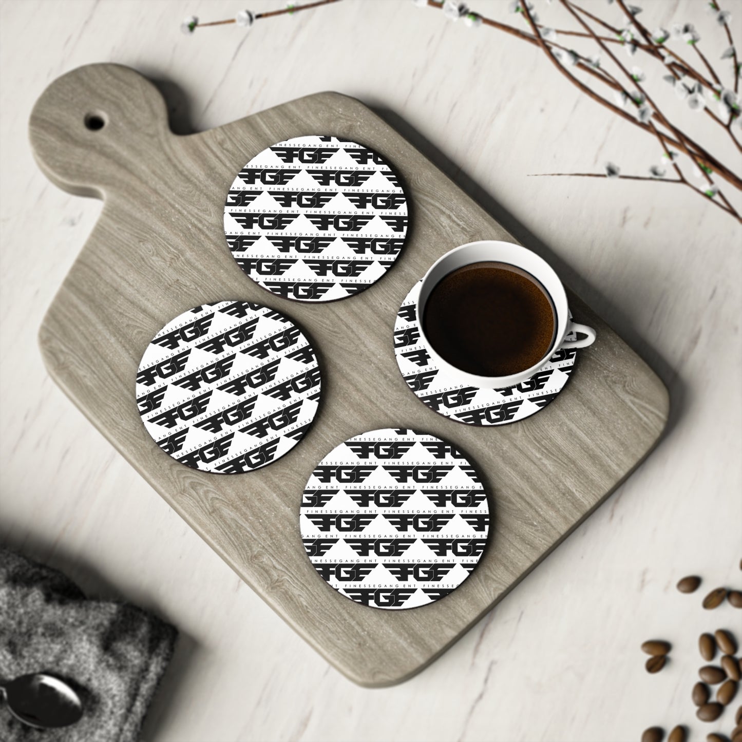 Stylish FGE Coasters, Modern Home Decor, Perfect for Drinks, Unique Gift, Kitchen Accessories, Retro Design