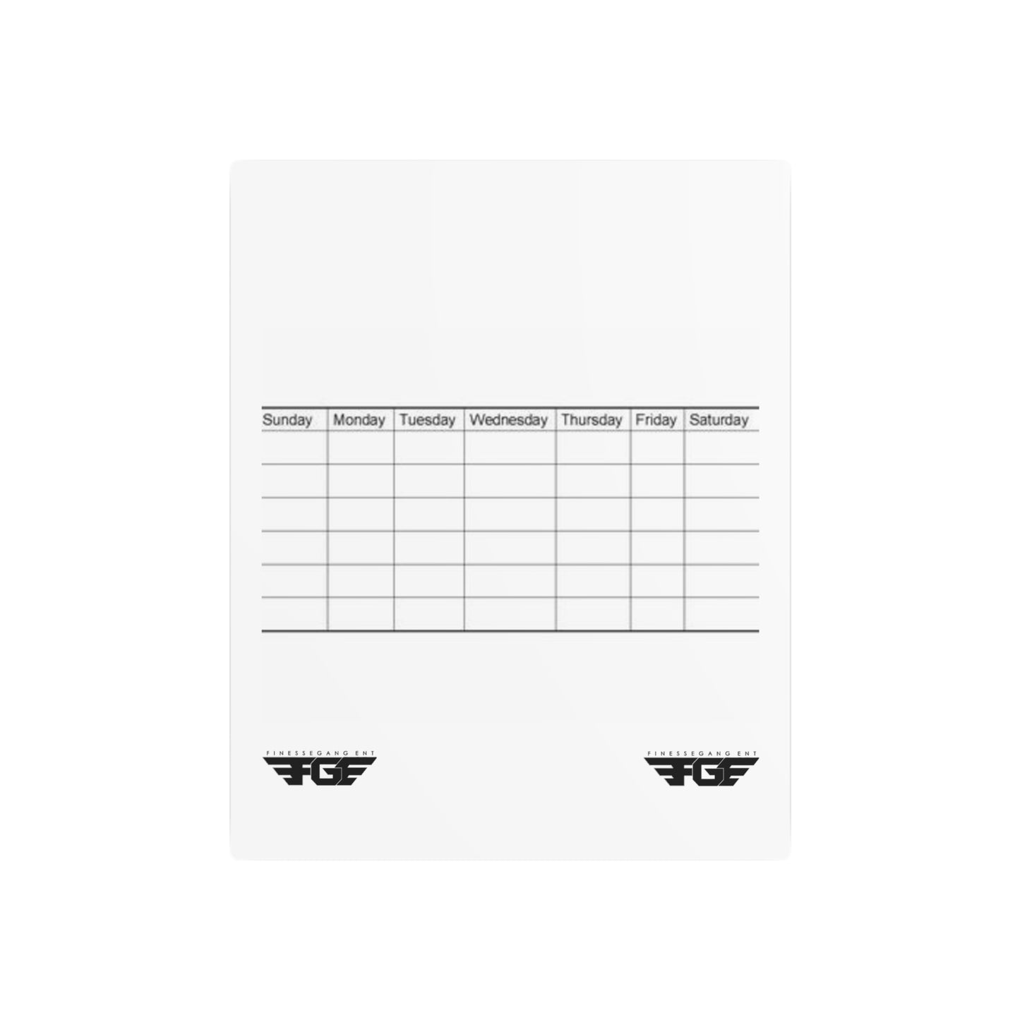 Weekly FGE Planner Metal Sign – Magnetic Dry Erase Calendar Wall Board