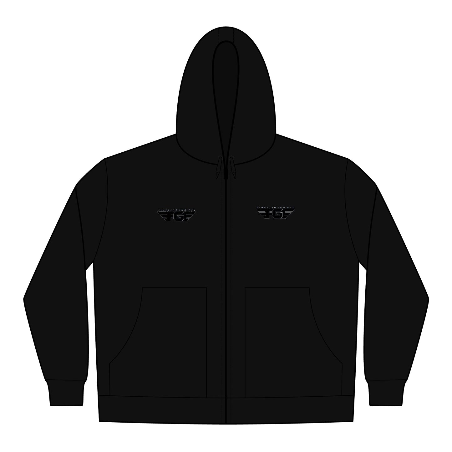 FGE Hooded Work Jacket — Embroidered Chest Logo, Durable Duck Cloth