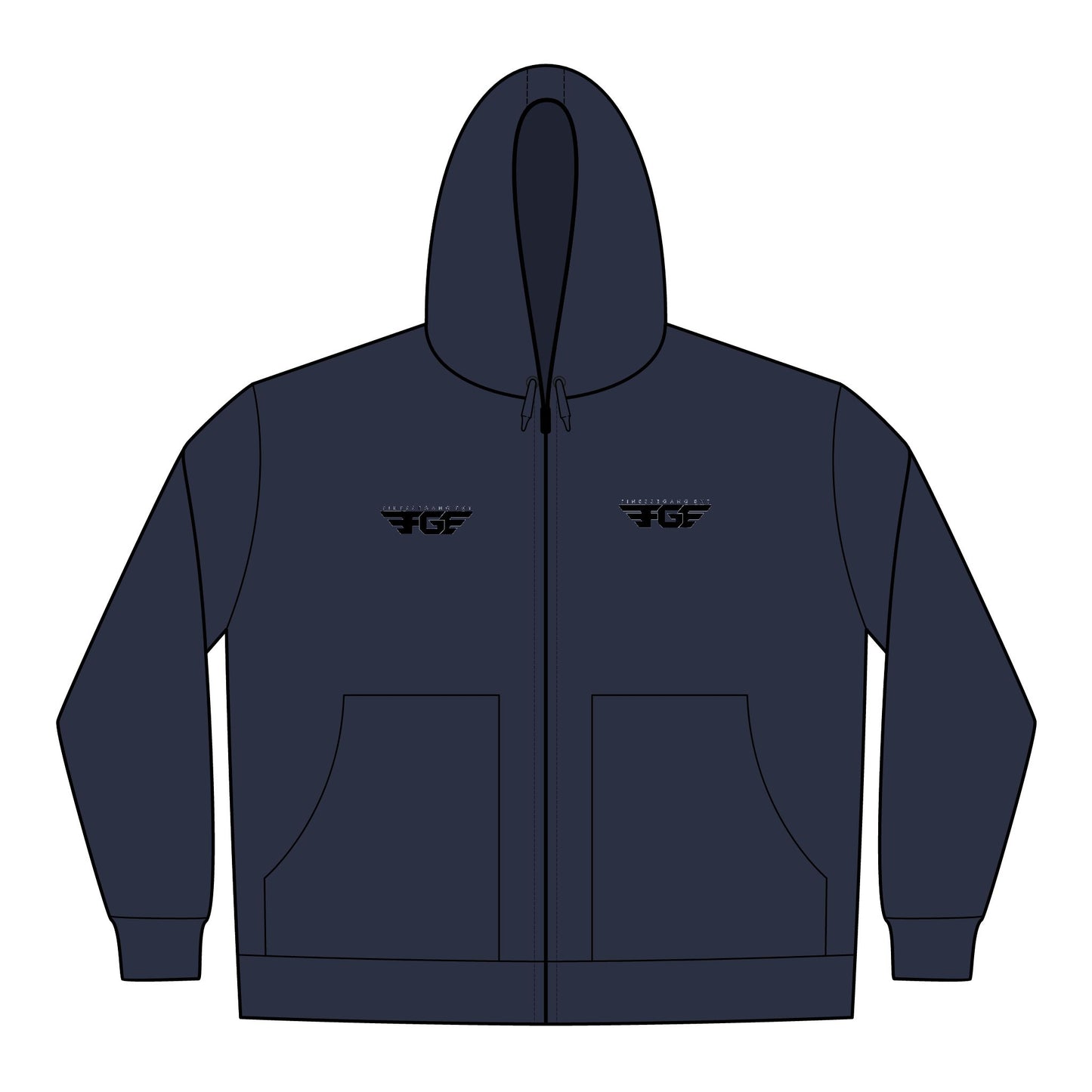 FGE Hooded Work Jacket — Embroidered Chest Logo, Durable Duck Cloth