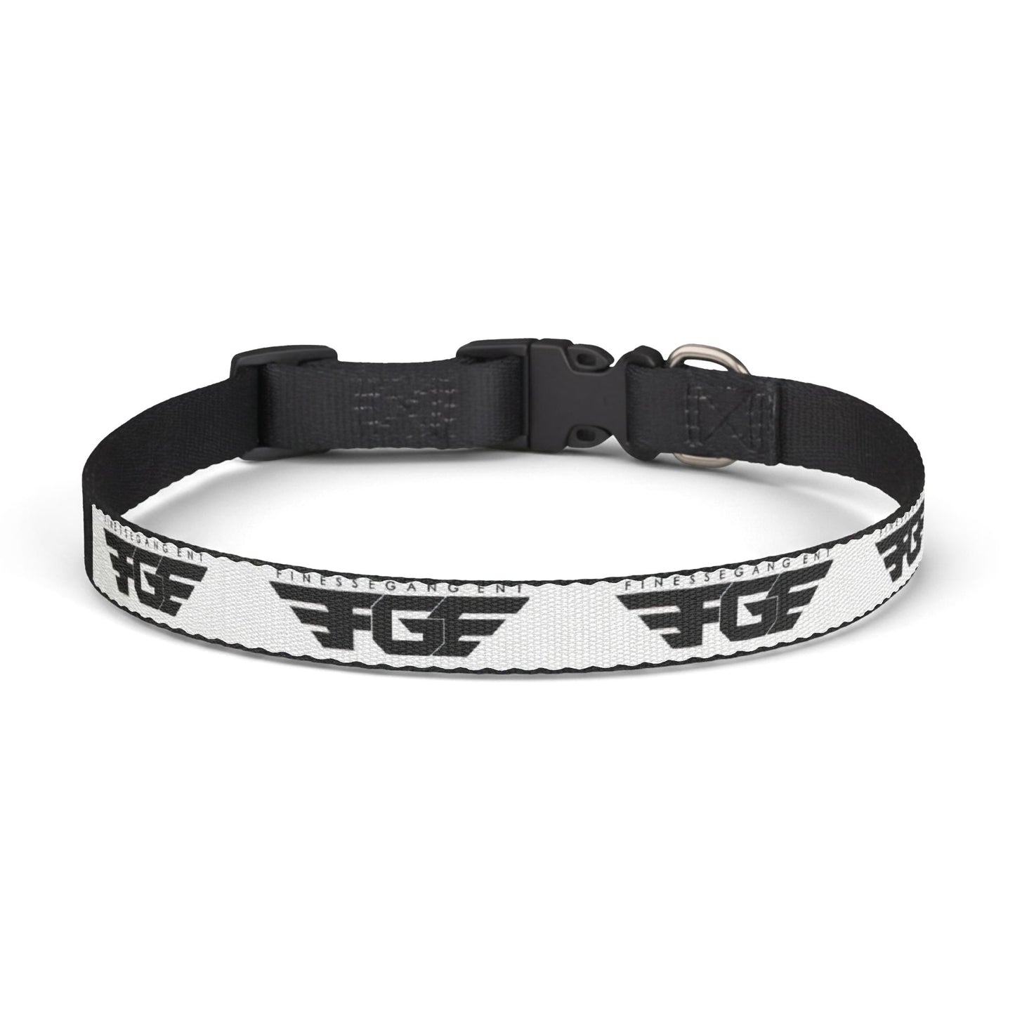 FGE Clip-On Pet Collar — Black & White Logo Adjustable Dog Collar