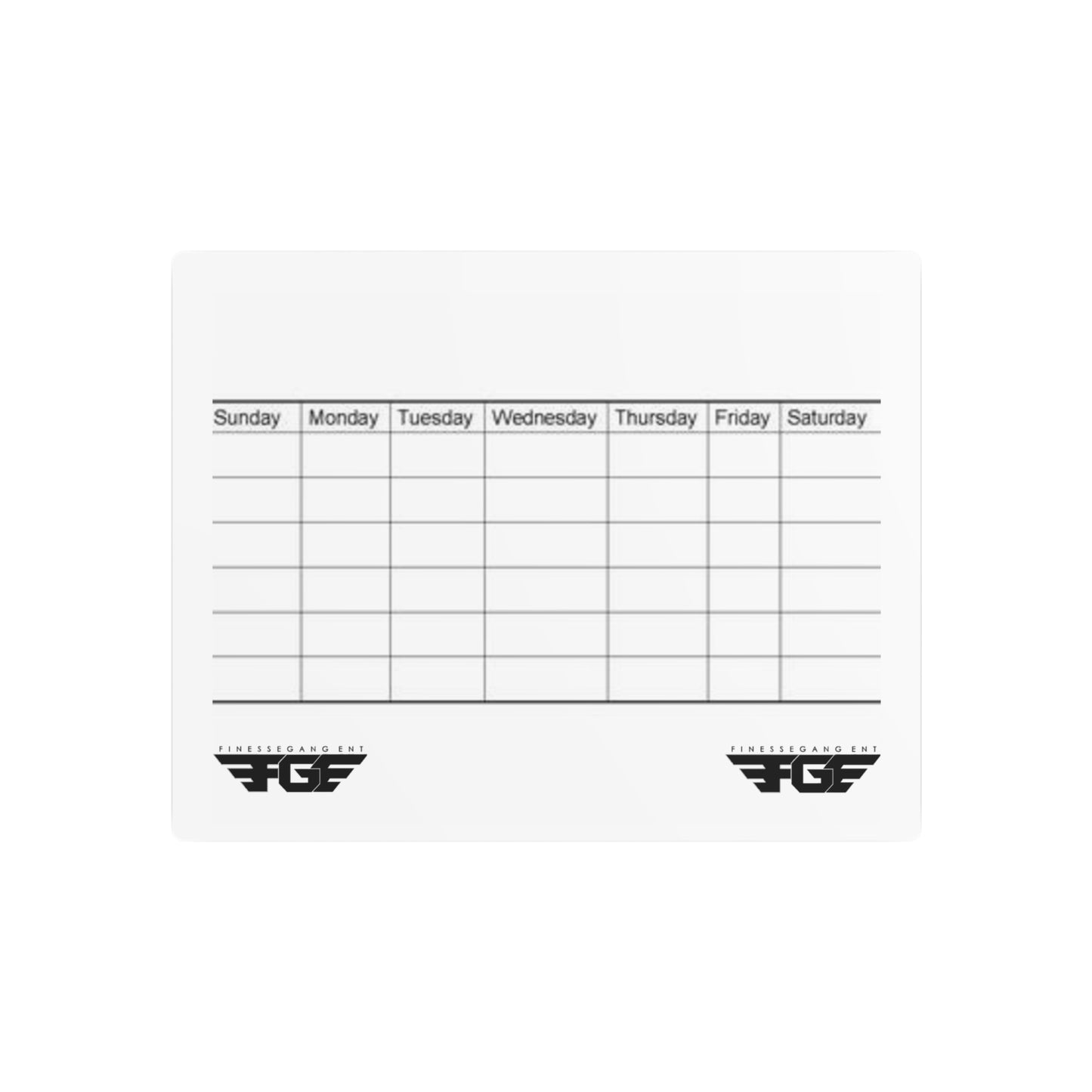 Weekly FGE Planner Metal Sign – Magnetic Dry Erase Calendar Wall Board