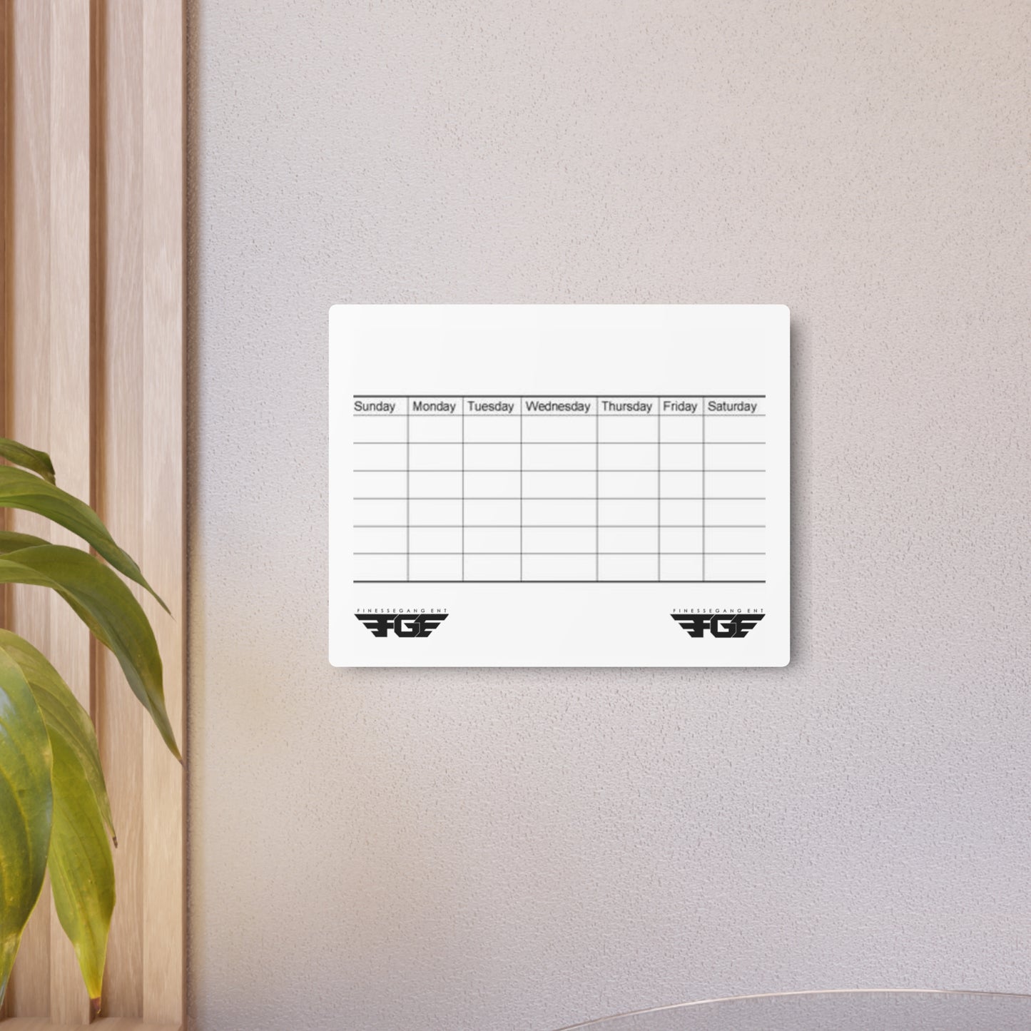 Weekly FGE Planner Metal Sign – Magnetic Dry Erase Calendar Wall Board