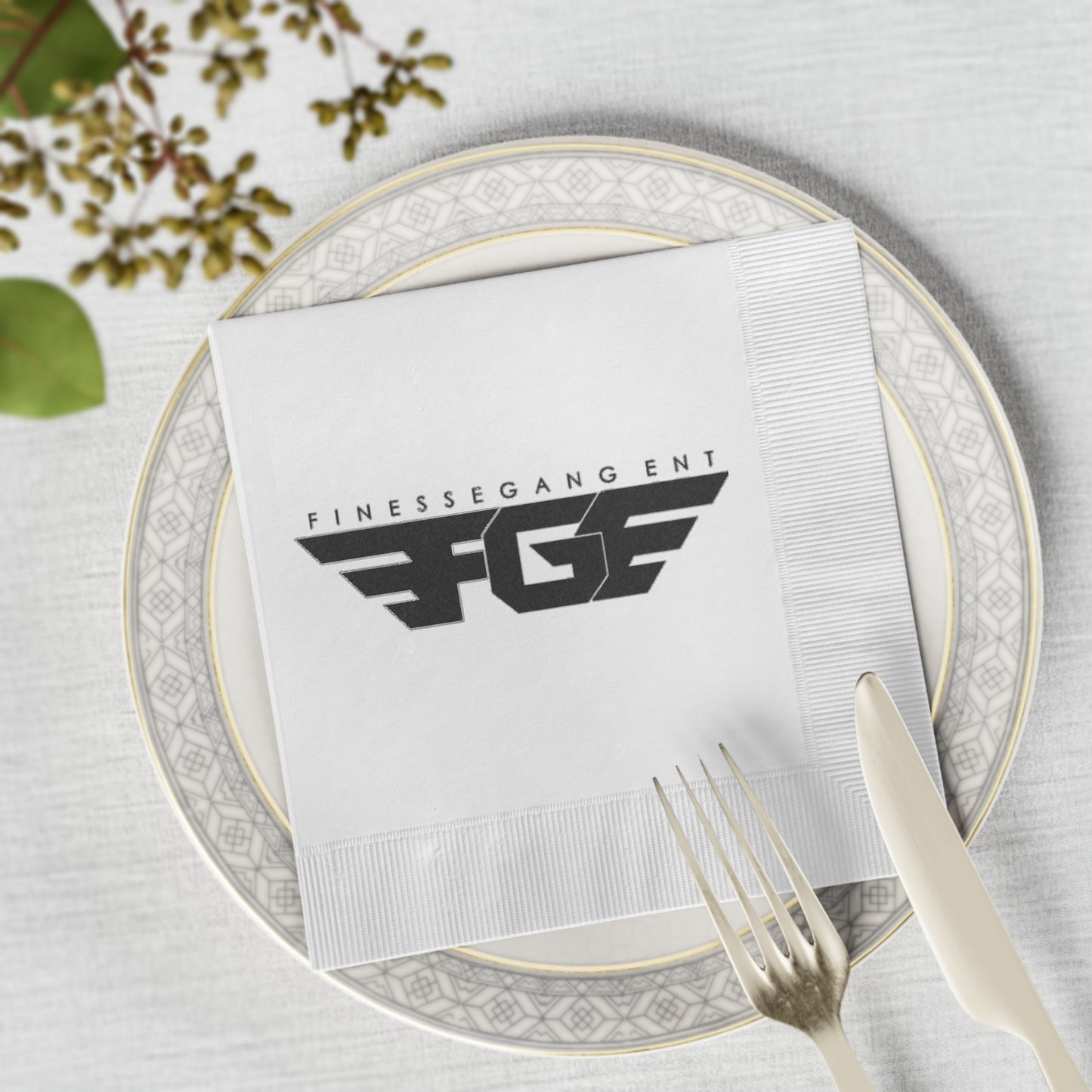 Custom FGE Logo Coined Napkins for Celebrations