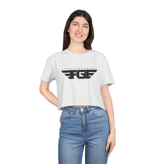 FGE Fitness Gang Women's Crop Tee, Trendy Workout Top, Gym Apparel, Casual Style, Fashionable Sportswear