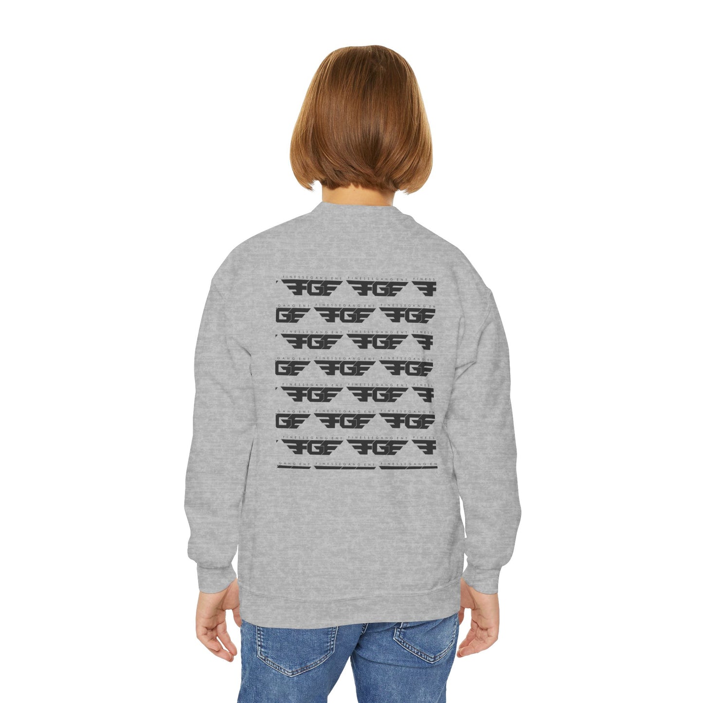 FGE Youth Crewneck Sweatshirt - Retro Flight Wing Logo Graphic