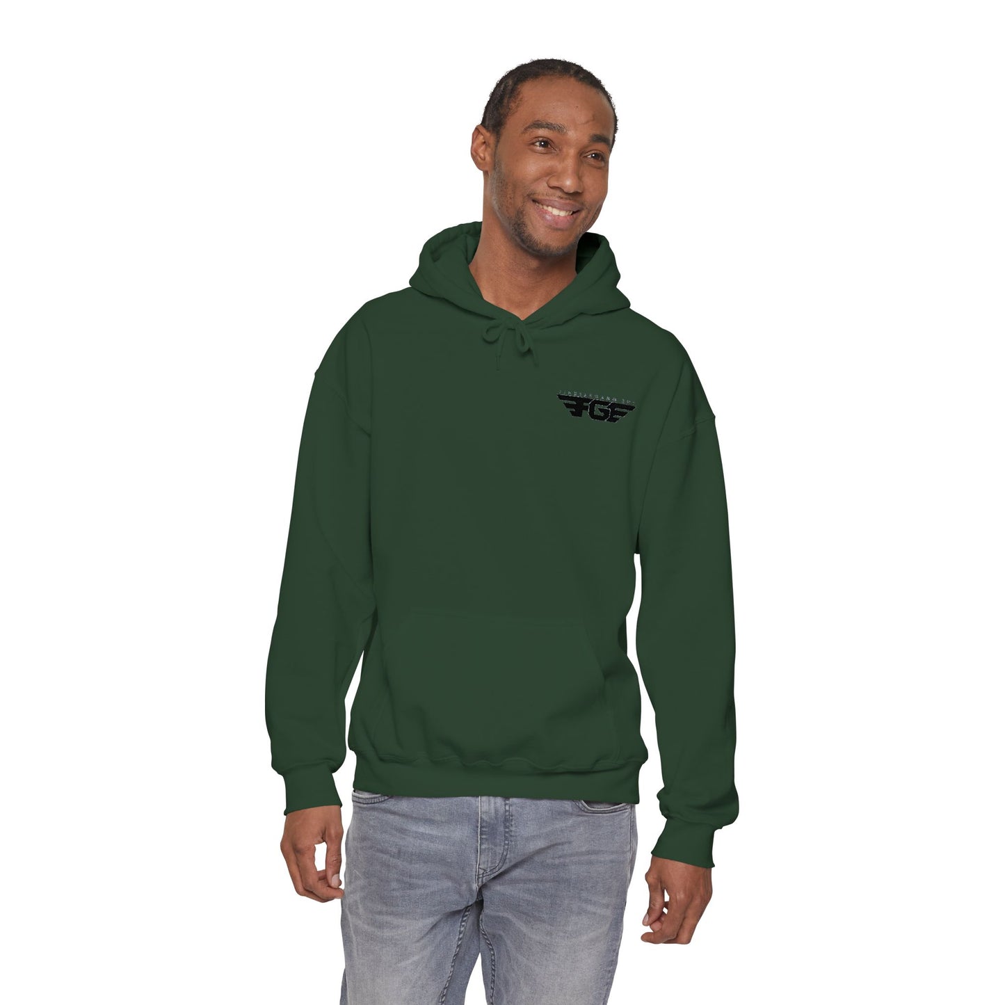 FGE Minimal Hoodie — Small Chest Emblem Sweatshirt
