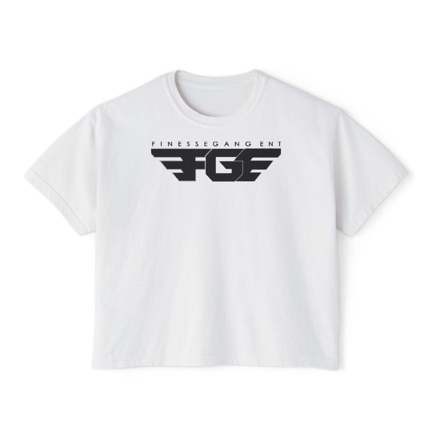 Chic FGE Women's Boxy Tee - Trendy Graphic Design for Everyday Style